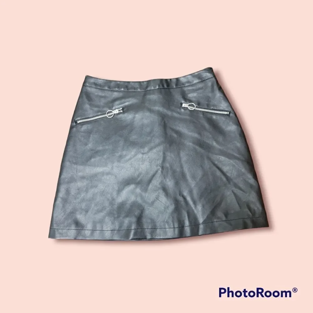 Primary Faux Leather Skirt